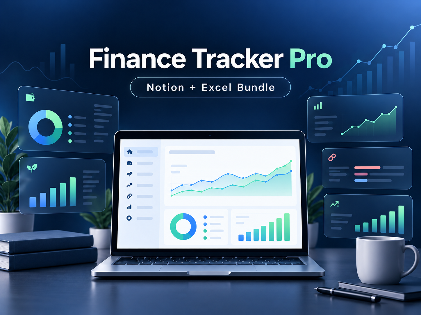 Finance Tracker Pro Notion 與 Excel 套裝預覽